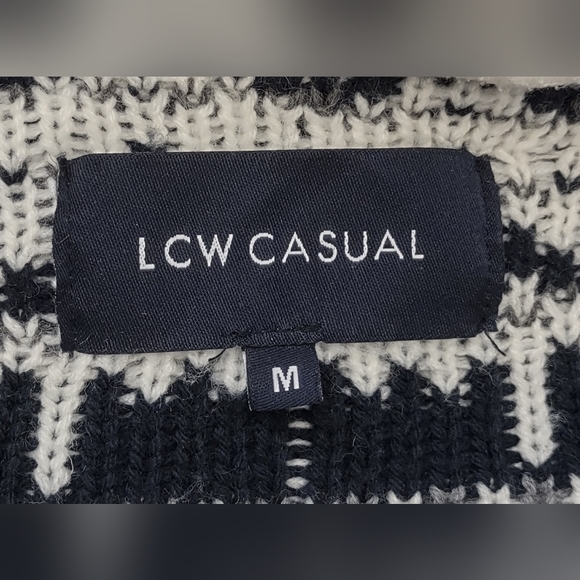 LCW CASUAL Women's Long Sleeve Blue White Sweater M - Picture 2 of 8